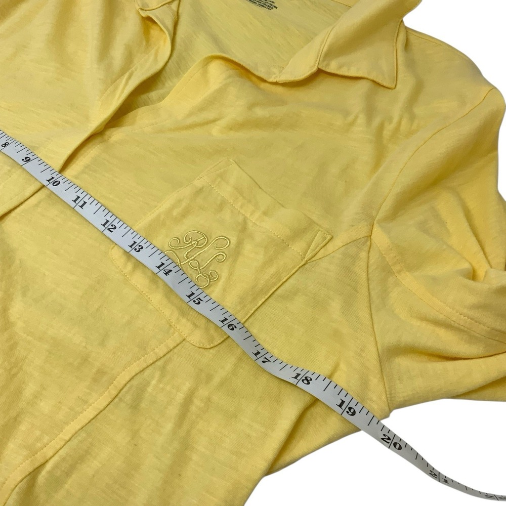Lauren Essentials Knits Sleep Shirt Dress Women's Xl Yellow Preppy Ralph Lauren - Picture 7 of 10